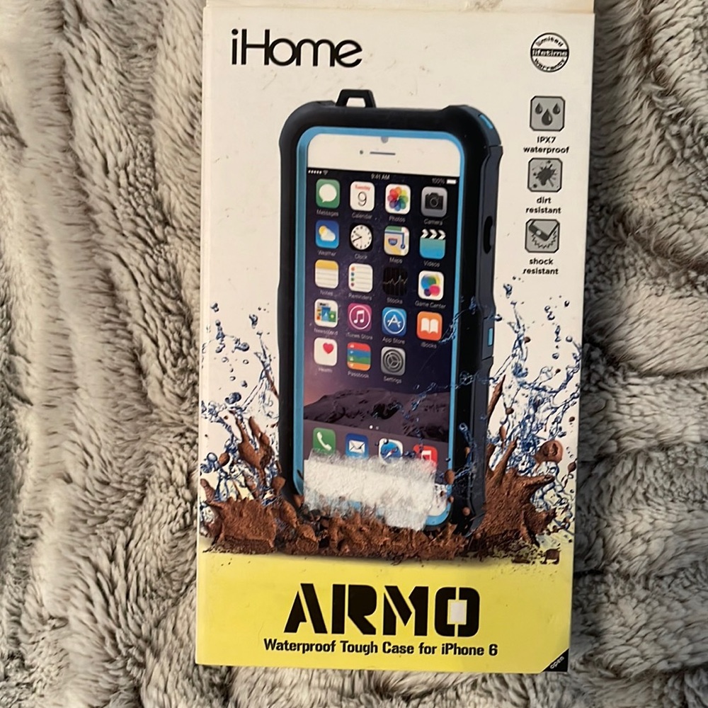 IHome Armo Waterproof tough case for iPhone 6. Sleek, durable & lightweight. NIB
